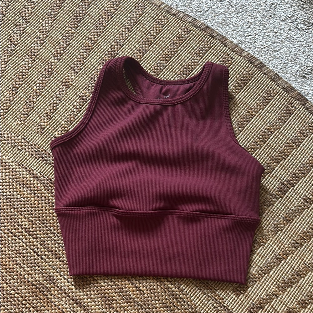 Red Sleeveless Fitted Crop Tank Top
